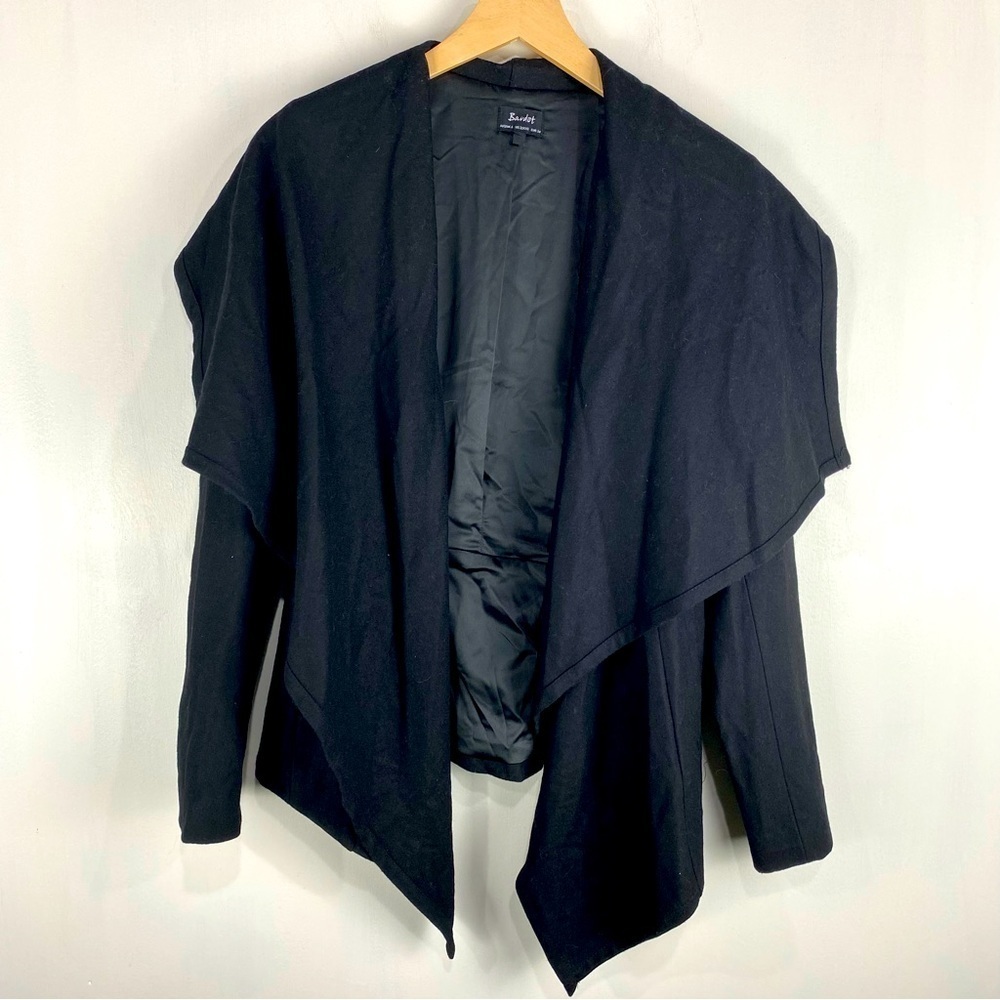 Bardot Asymmetrical Open Front Flowy Wool Blend Blazer Cardigan Jacket Coat 2